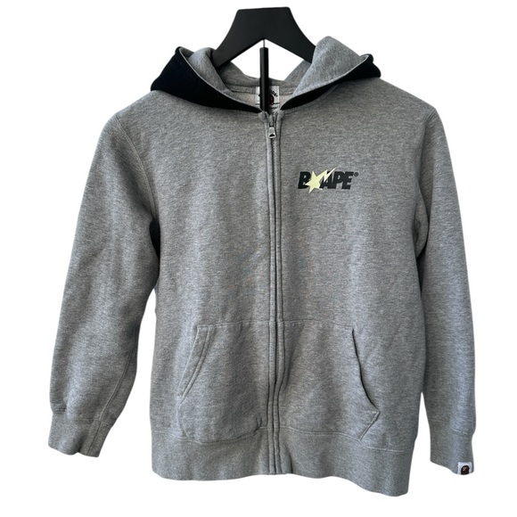 BAPE KIDS Full Zip Hoodie Gray Size 150 (11-12 yo) - Picture 1 of 7